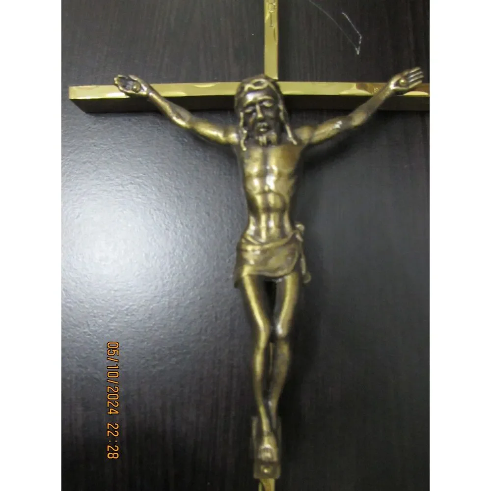 Brass Crucifix JESUS on the CROSS INRI wall hangings religious sacred Christian